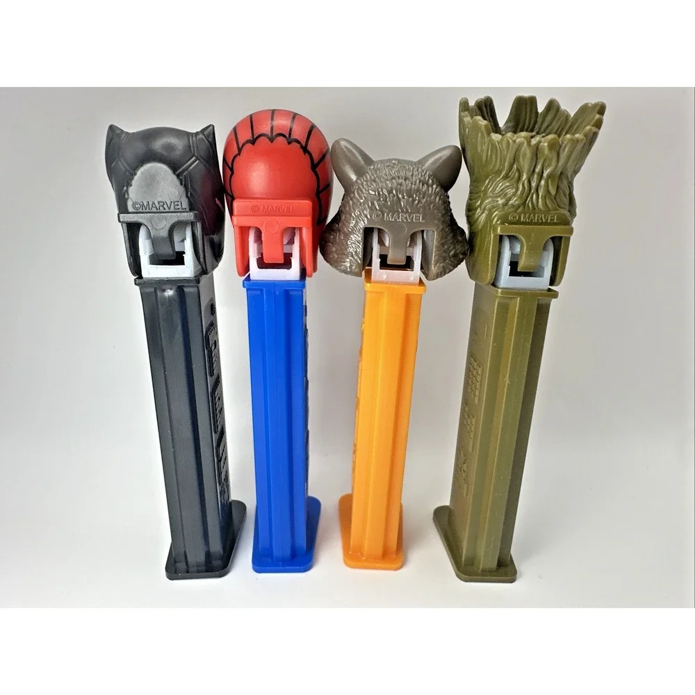 Lot Of 6 Marvel PEZ Dispensers Spider-Man Black Panther Groot Rocket Raccoon
